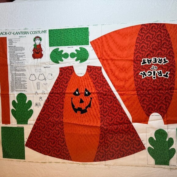 🛒 $8Fabric DIY Material 1 yard Halloween Costume Jack O Lantern Panel sizes 2-4 - Picture 4 of 6